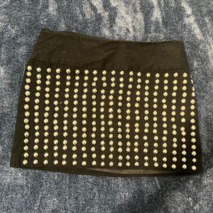 Black Studded Mini Skirt